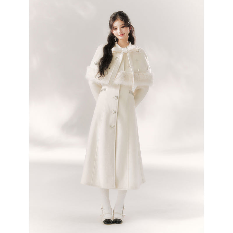 Elegant Embroidered Classical Cape Coat