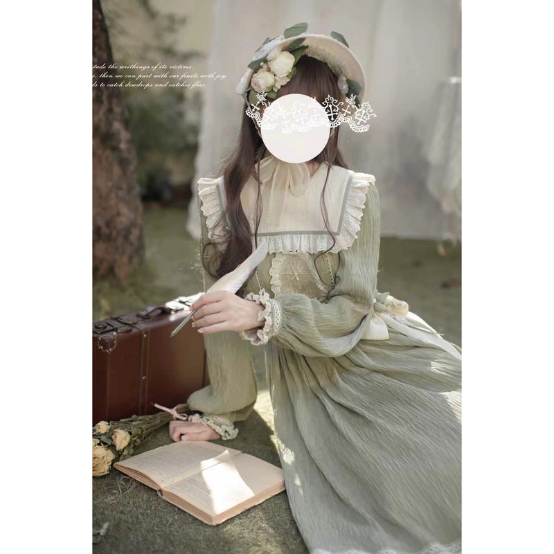 庭園の令嬢の刺繍クラシカルワンピース