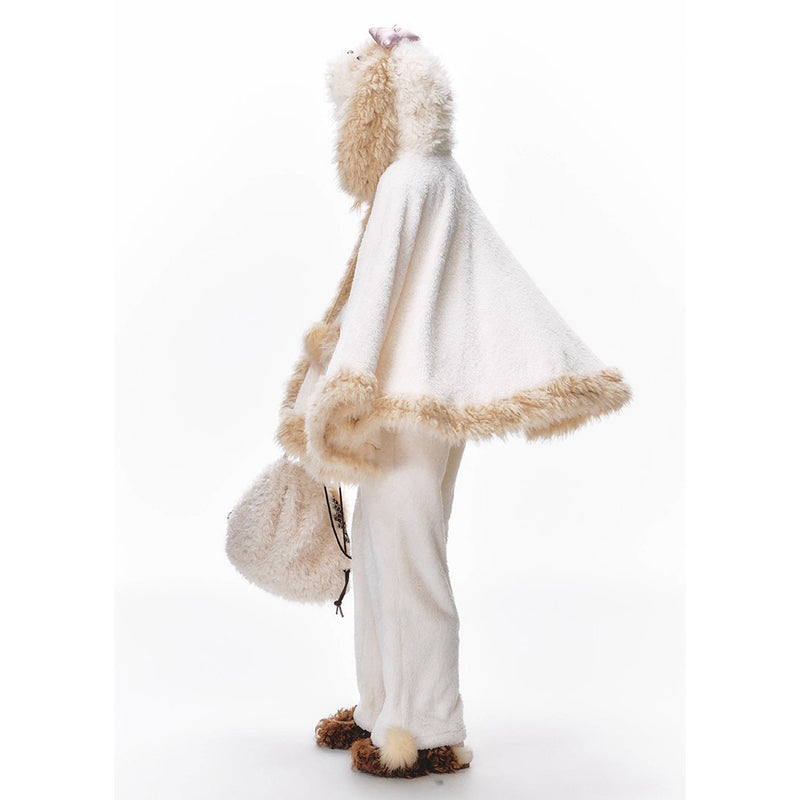 もふもふ子犬のルームウェア（ポンチョとパンツ）