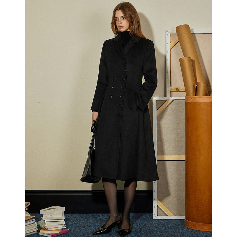 "Waltz" Vintage Inspired Wool Black Coat