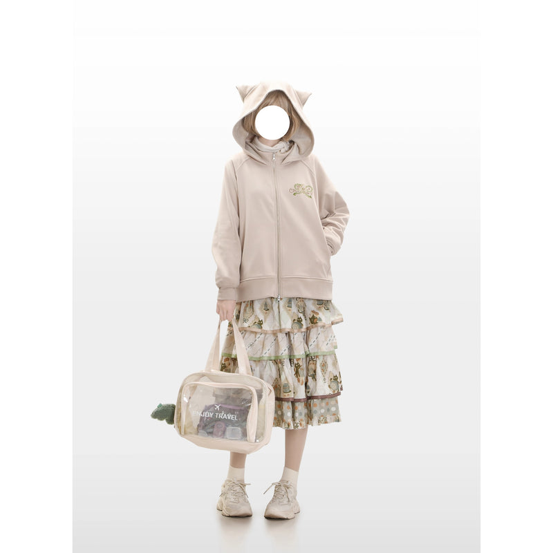 Afternoon Tea Time Cat Tiered Strap Skirt[2026年1月上旬-1月下旬発送予定]