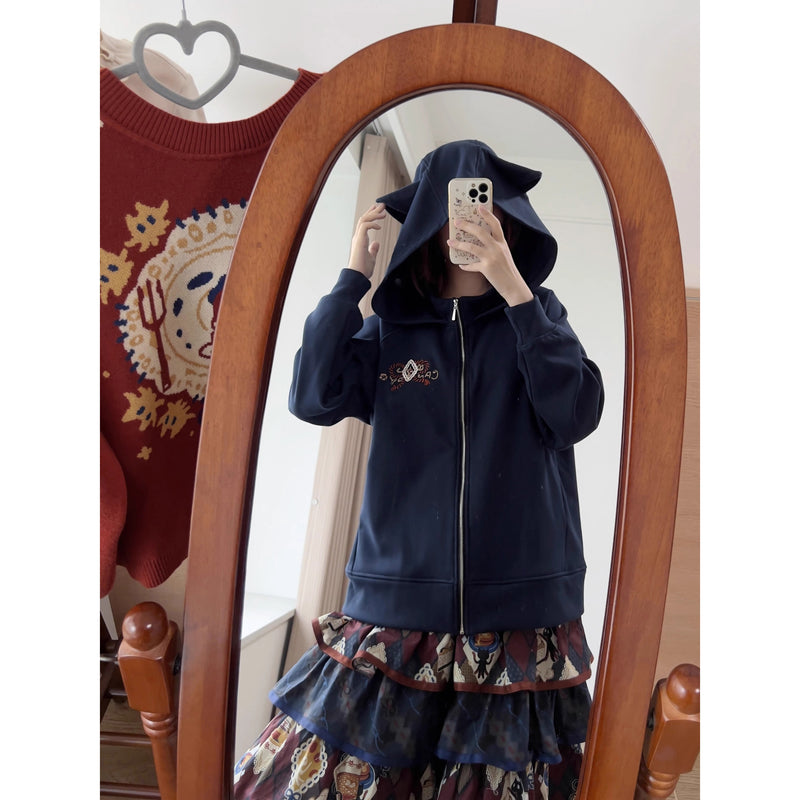 Afternoon Tea Time Cat Ear Hoodie