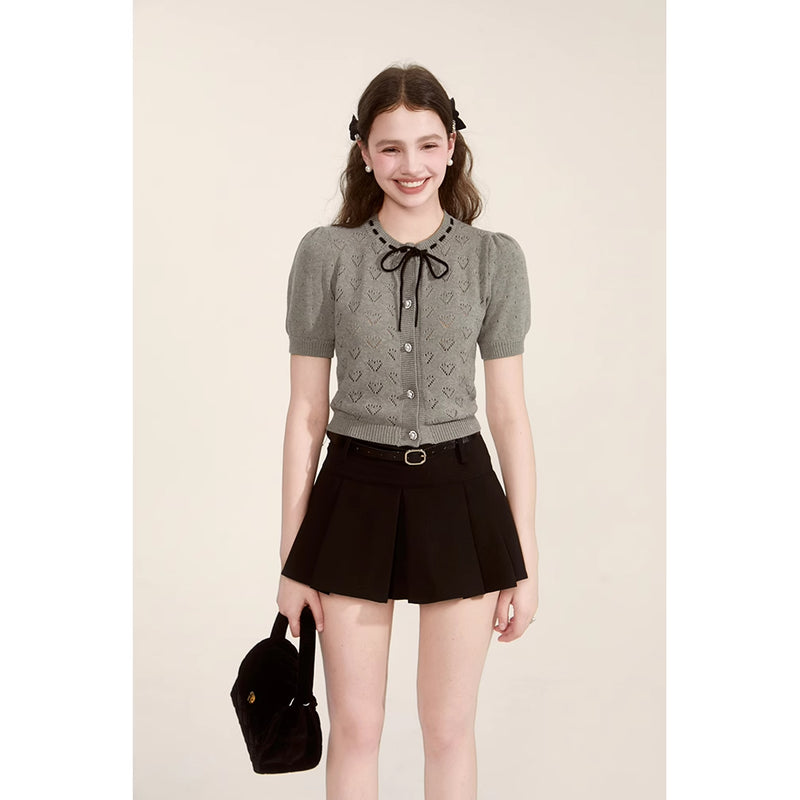 Heart Openwork Knit Top