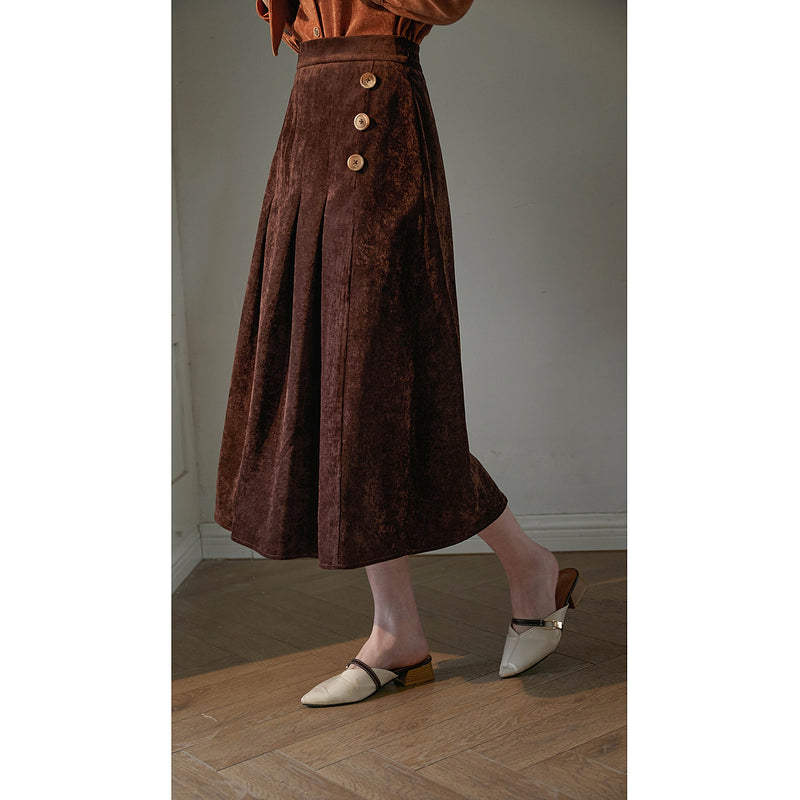 Dark Brown Corduroy Skirt