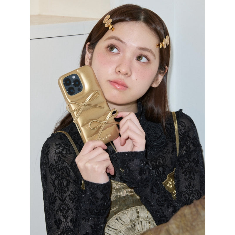 Girly Ribbon iPhone Case - Gold