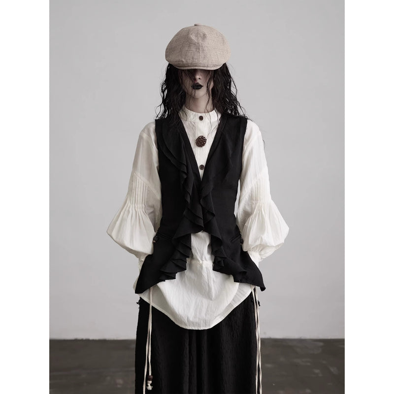 Black Frill Nostalgia Vest