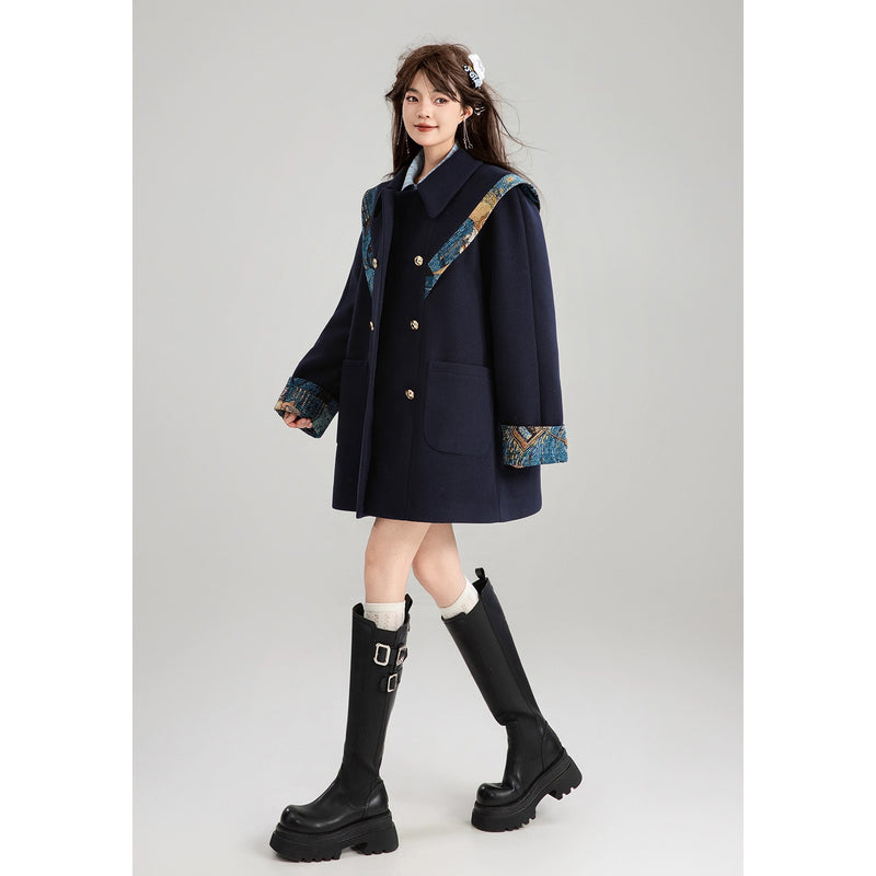 西洋油彩画のリボンダブルブレストコート