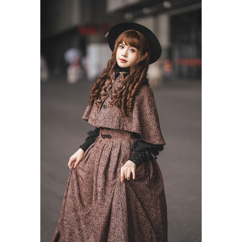 伯爵令嬢のジャンパースカートとケープ - Brown[2026年2月上旬-3月下旬発送予定]