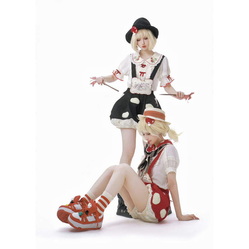 きのこのお嬢様のサロペットショートパンツ