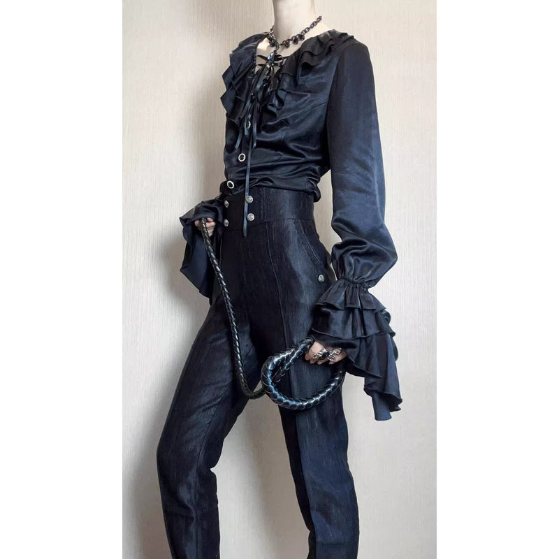 男爵令嬢のヴィクトリアンブラウス - Black[2026年2月中旬-3月中旬発送予定]