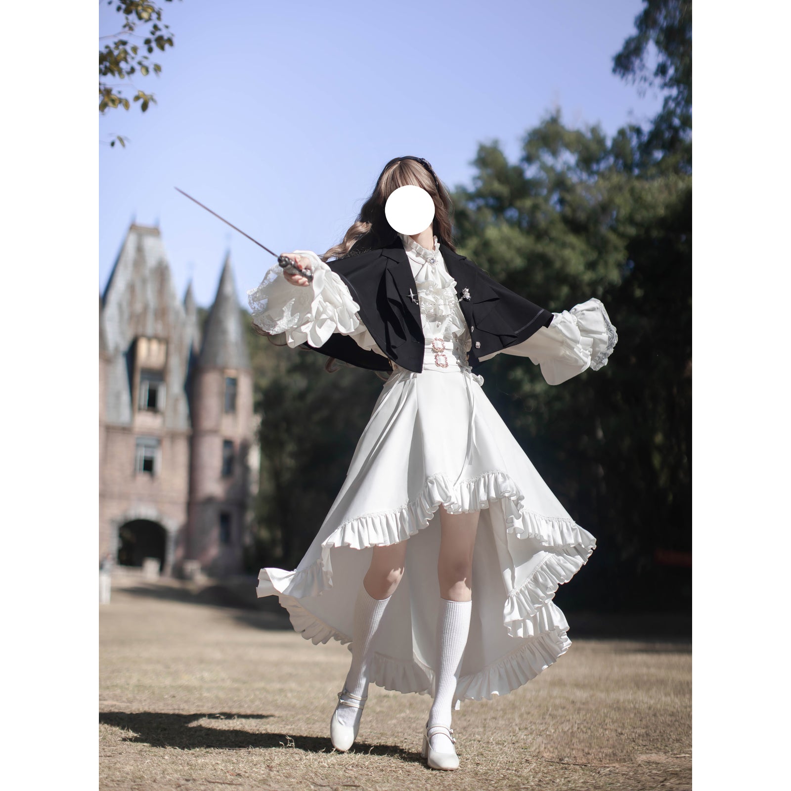 OZZON チャイナフィッシュテールスカート（紫） 黒紫のお嬢様のフィッシュテールスカート – ManusMachina