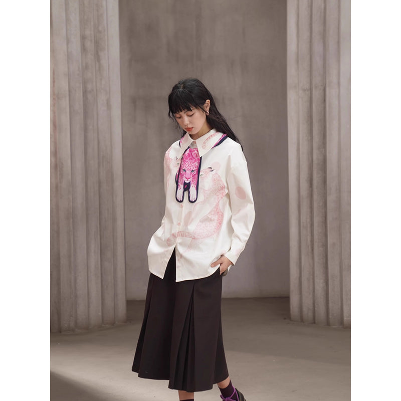 豹の挿絵ブラウス