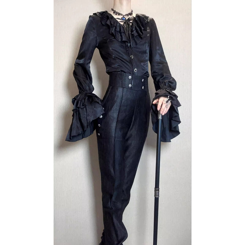 男爵令嬢のヴィクトリアンブラウス - Black[2026年2月中旬-3月中旬発送予定]