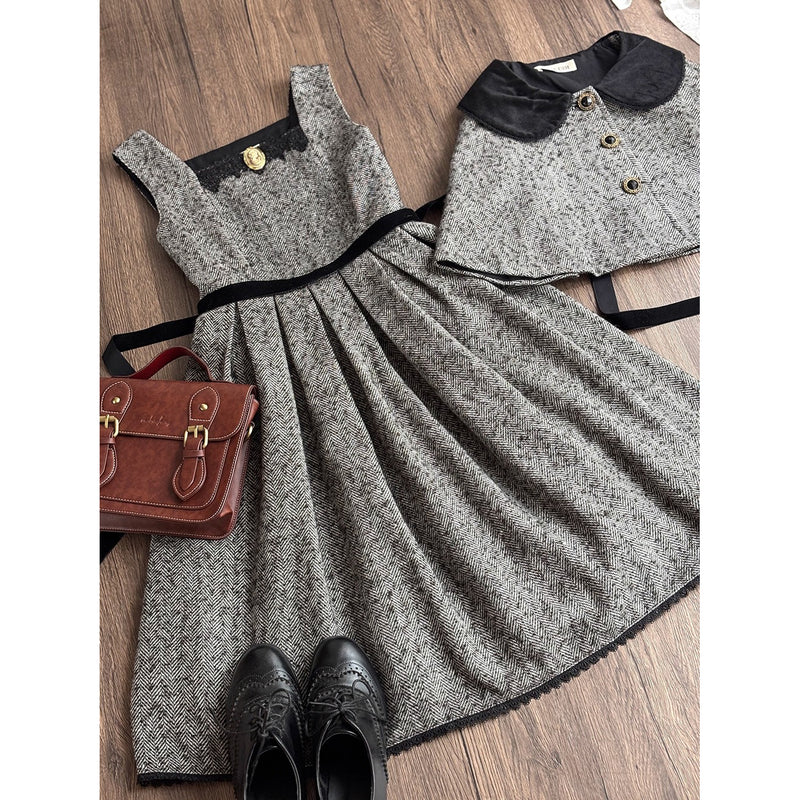 伯爵令嬢のジャンパースカートとケープ - Gray[2026年2月上旬-3月下旬発送予定]