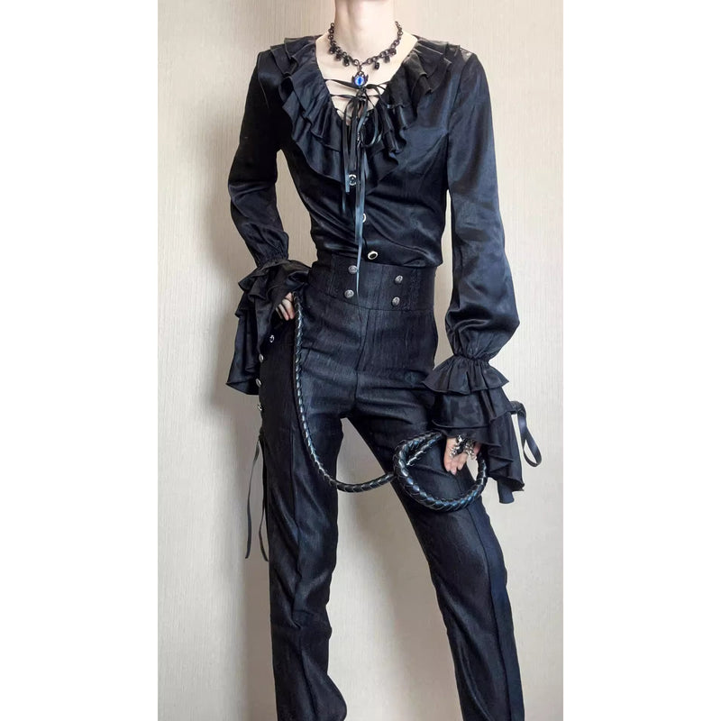 男爵令嬢のヴィクトリアンブラウス - Black[2026年2月中旬-3月中旬発送予定]