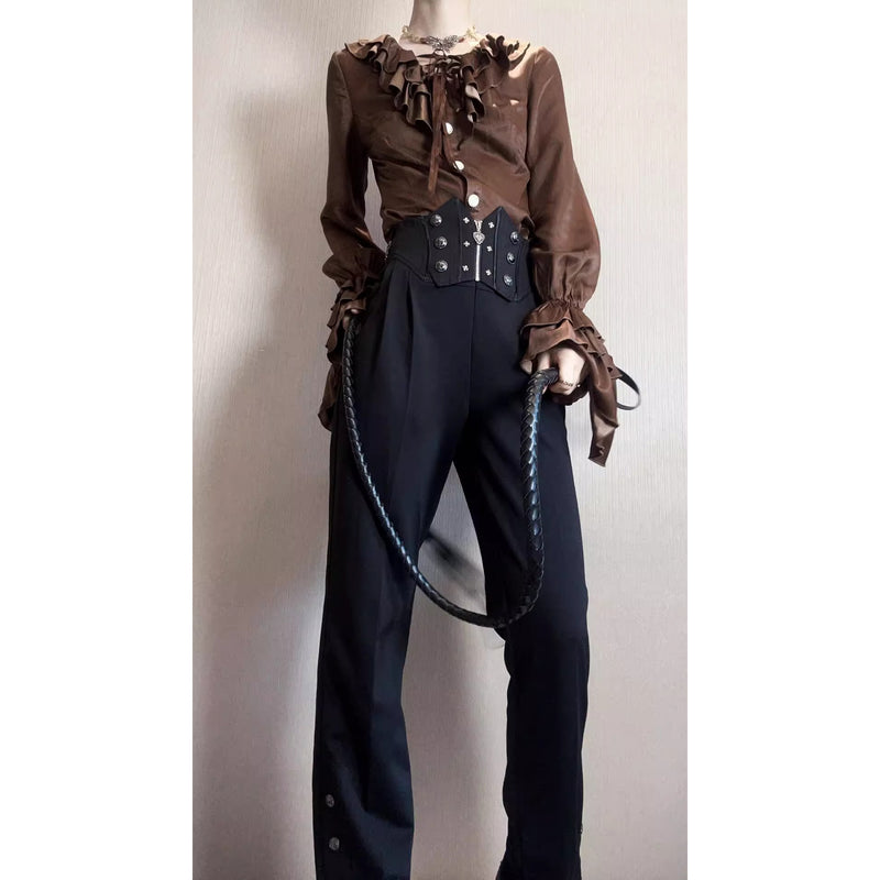 男爵令嬢のヴィクトリアンブラウス - Brown[2026年2月中旬-3月中旬発送予定]