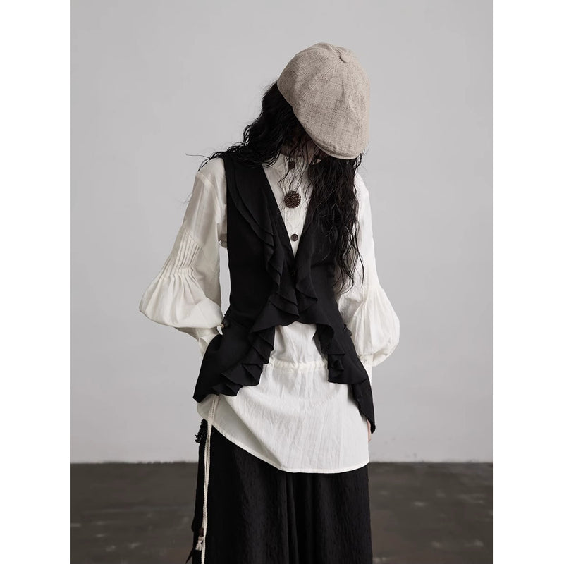 Black Frill Nostalgia Vest