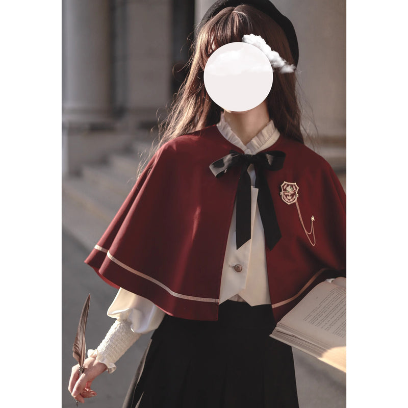 文学令嬢の刺繍スカートとケープとブラウスとベスト