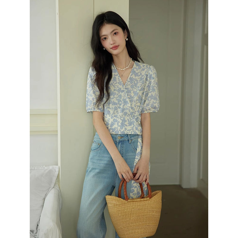 Indigo Purple Floral Blouse