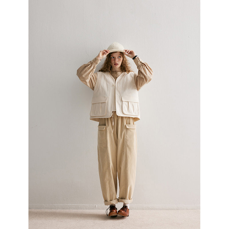 Loose and Wide Corduroy Pants