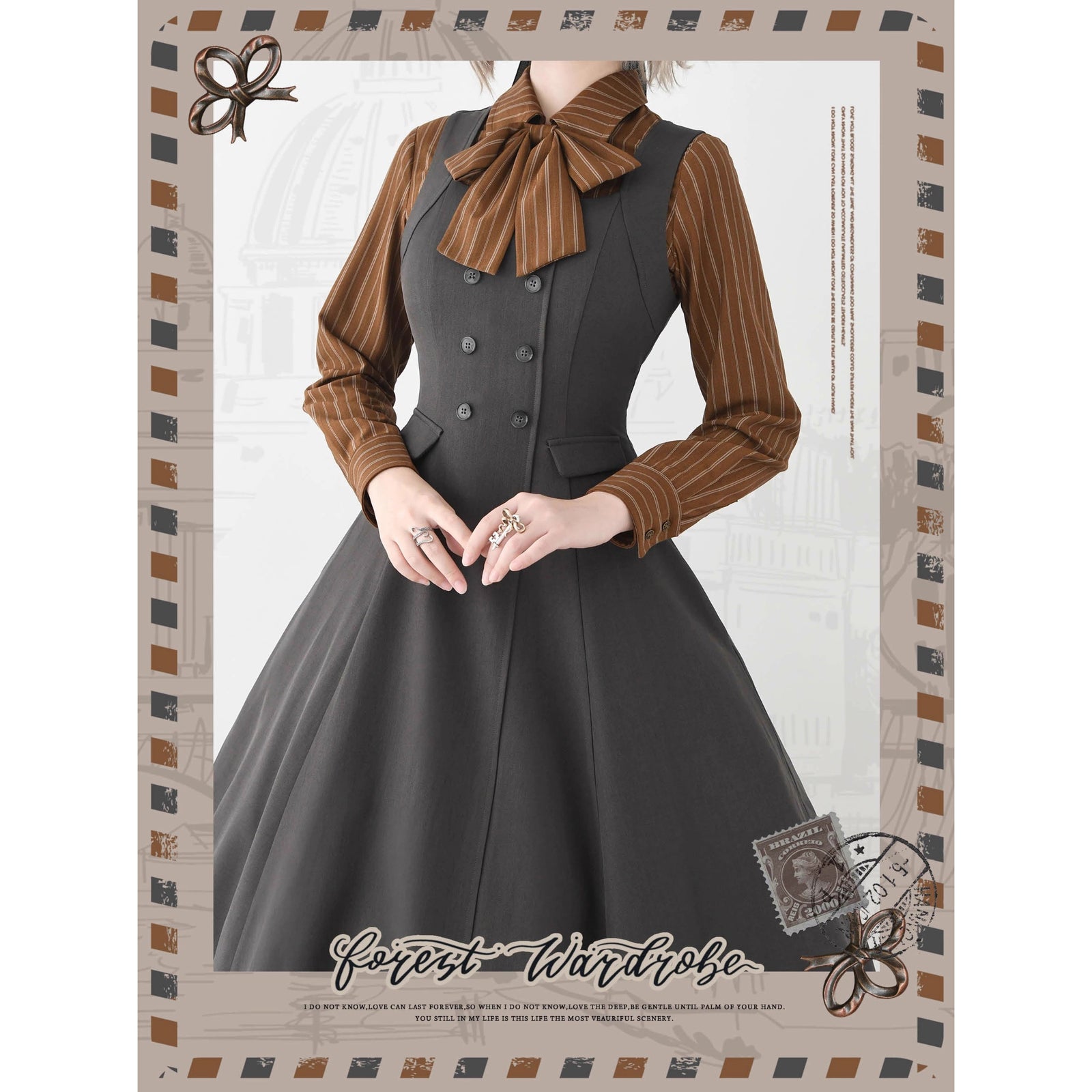 英国のお嬢様のブリティッシュジャンパースカート - Gray – ManusMachina