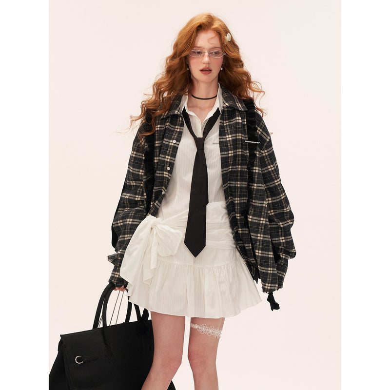 American Vintage Check Frill Shirt