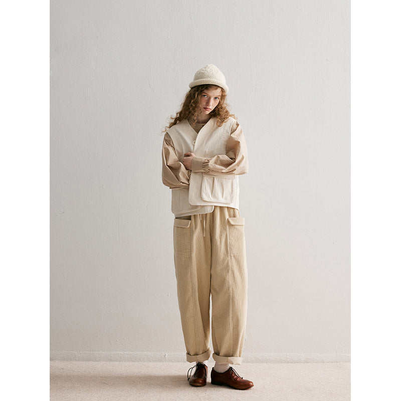 Loose and Wide Corduroy Pants