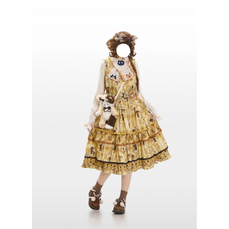 Afternoon Tea Time Cat Embroidered Knit Top[2026年1月上旬-1月下旬発送予定]