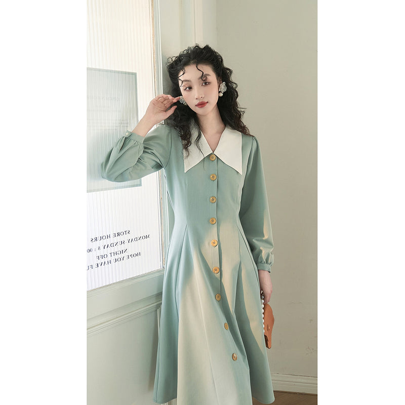 Pale Green French Retro Dress