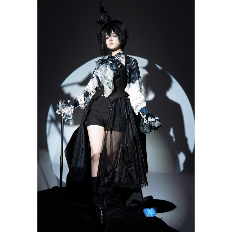 血塗れのお嬢様のヴィクトリアンブラウス - Dark Blue[2026年2月下旬-3月下旬発送予定]