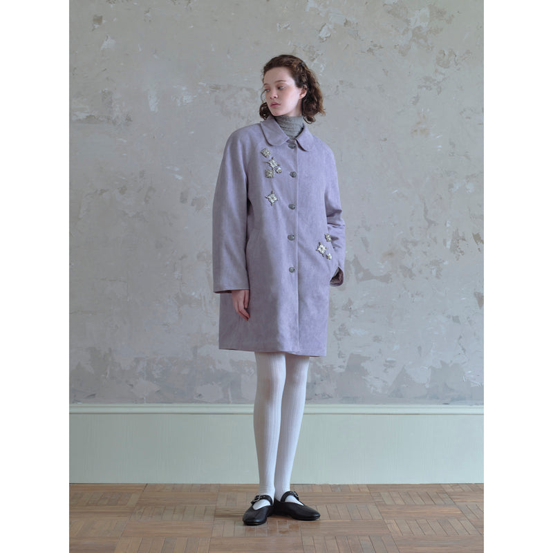 Purple Coat with Silver Bijou