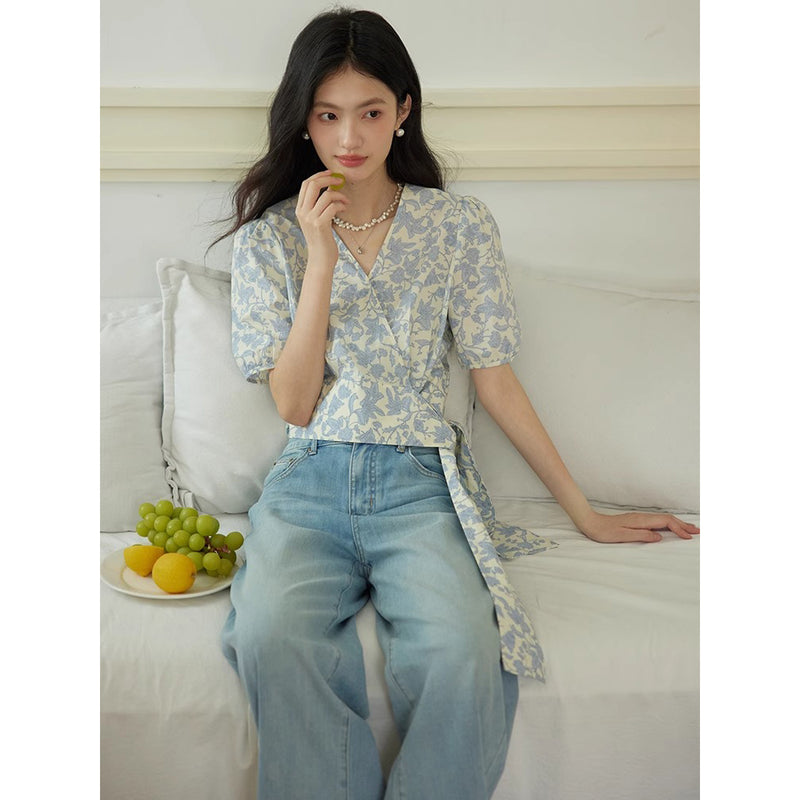 Indigo Purple Floral Blouse