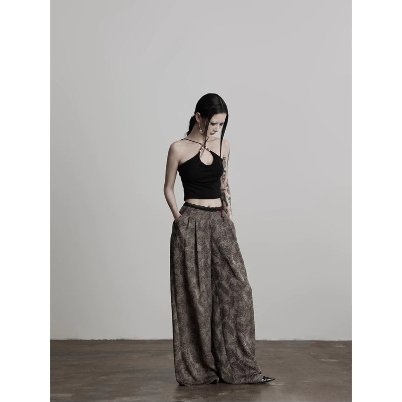 Stone Texture Wide Pants
