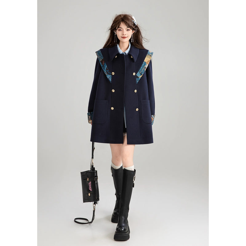 西洋油彩画のリボンダブルブレストコート