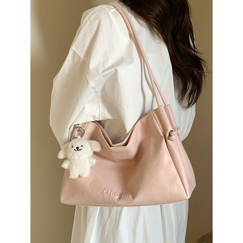 Natural Square Shoulder Tote Bag