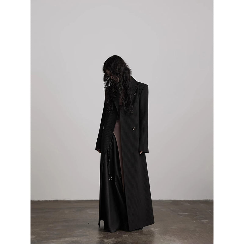 Pinstripe Long Tailored Coat