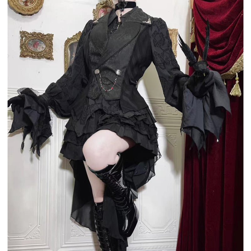 暗黒令嬢の編み上げゴシックブラウス[2026年3月下旬-4月中旬発送予定]