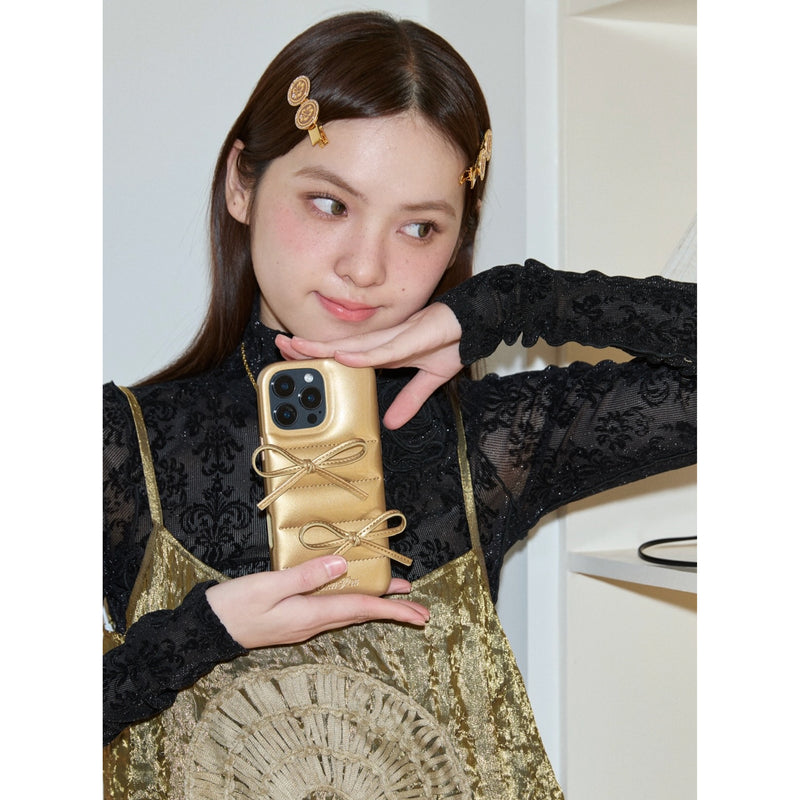 Girly Ribbon iPhone Case - Gold