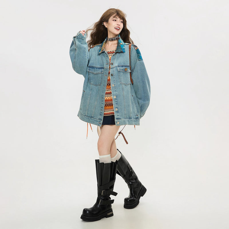 西洋画家の油彩画デニムジャケット