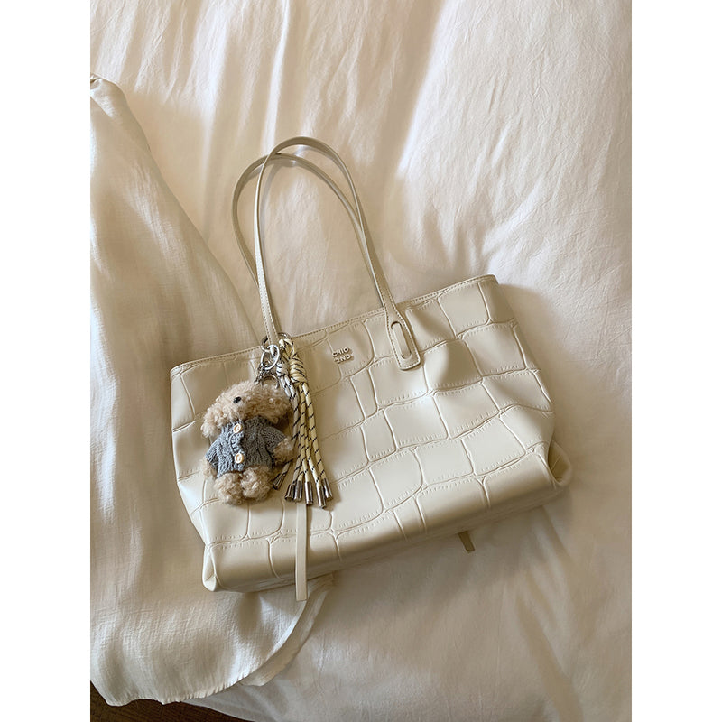 Ivory Embossed Tote Bag