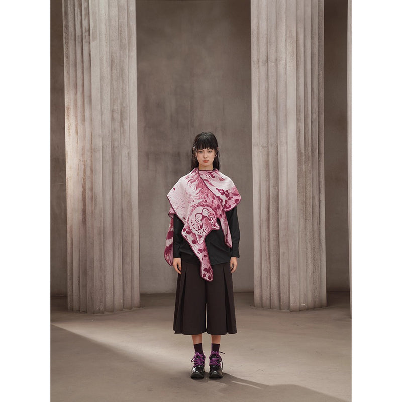 豹の挿絵ニットストール