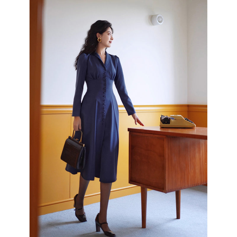 青藍の貴婦人クラシックワンピース