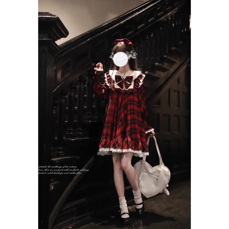 黒紅のお嬢様のドールワンピース