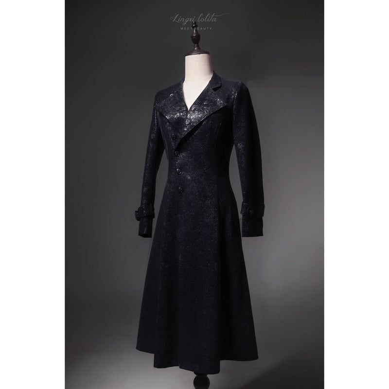 脊椎骨格の刺繍ゴシックコート