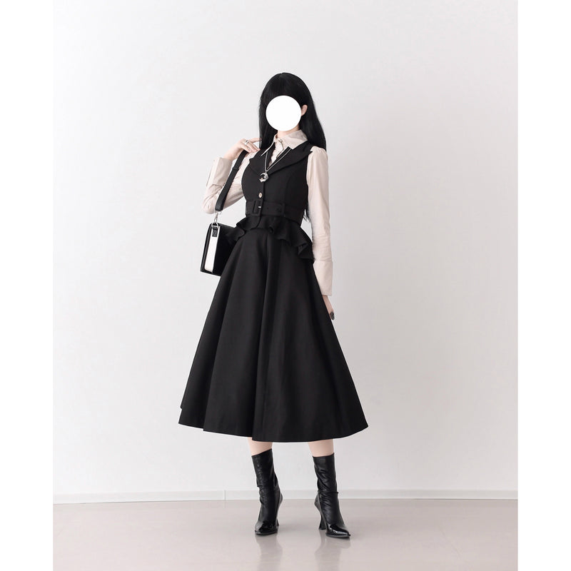 Wizarding World British Tail Vest and Strap Skirt - Black