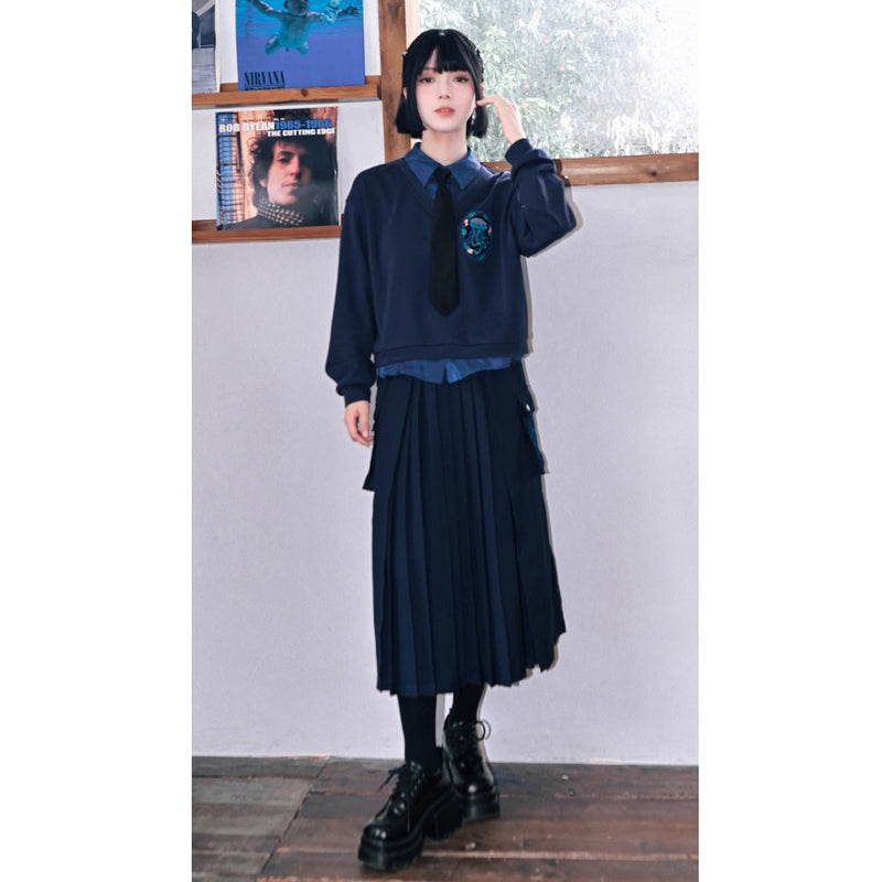 海月の刺繍ワークプリーツスカート