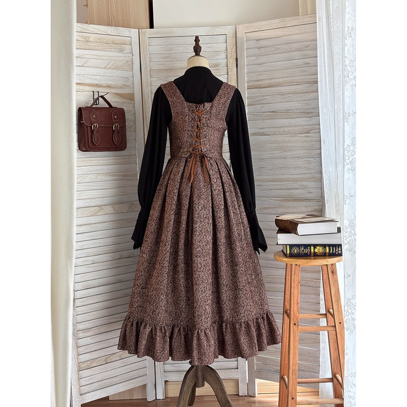 伯爵令嬢のジャンパースカートとケープ - Brown[2026年2月上旬-3月下旬発送予定]