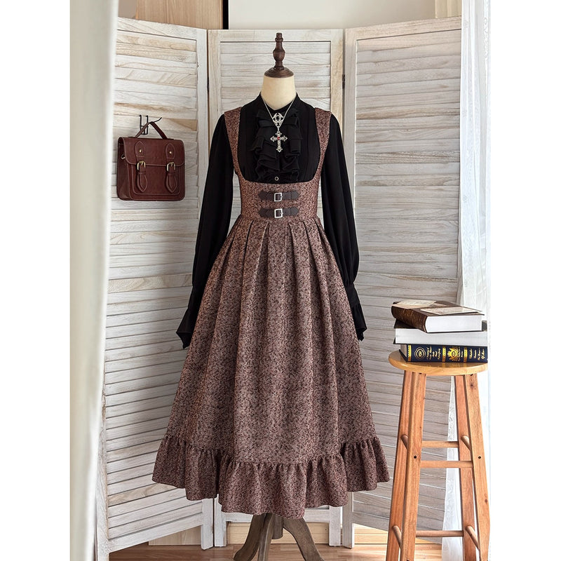 伯爵令嬢のジャンパースカートとケープ - Brown[2026年2月上旬-3月下旬発送予定]