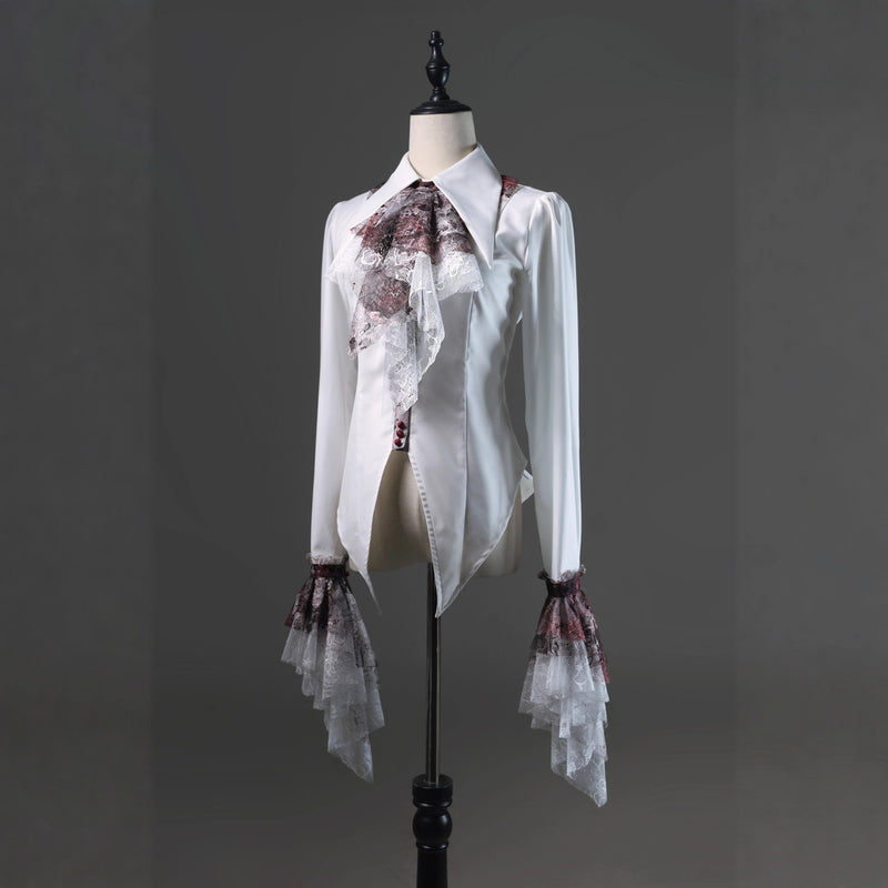 血塗れのお嬢様のレースアップブラウス - Dark Red[2026年2月下旬-3月下旬発送予定]
