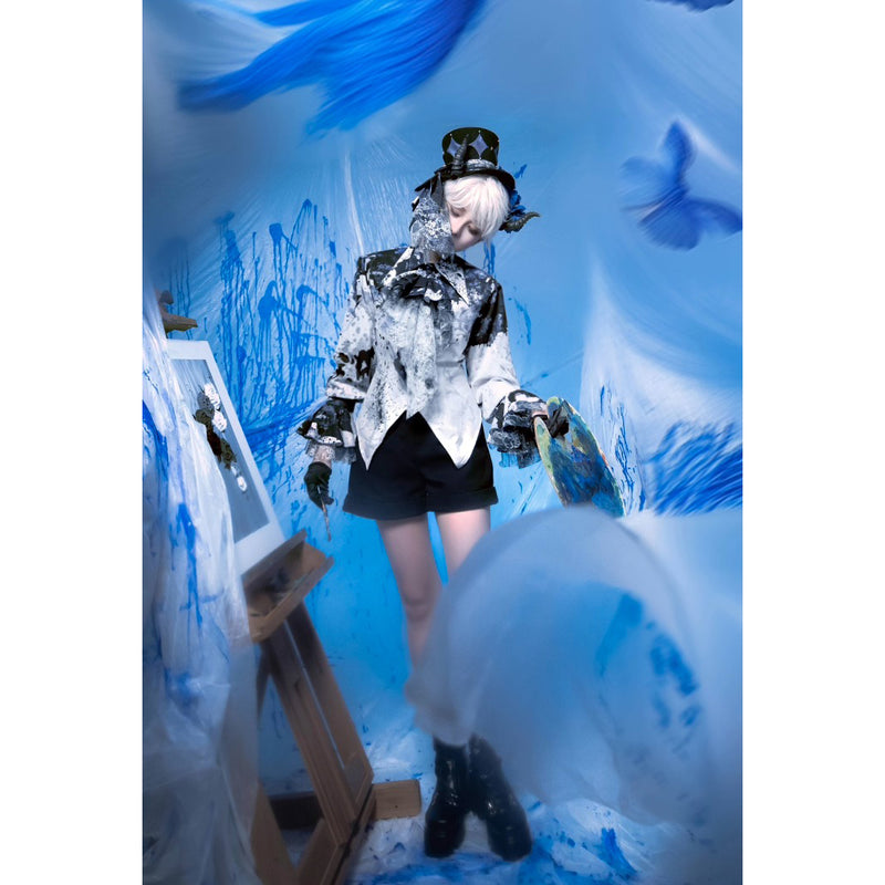 血塗れのお嬢様のヴィクトリアンブラウス - Dark Blue[2026年2月下旬-3月下旬発送予定]